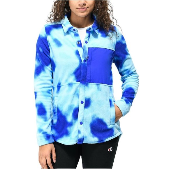 Burton Jackets & Blazers - Burton Blue Tie-Dye Fleece Jacket